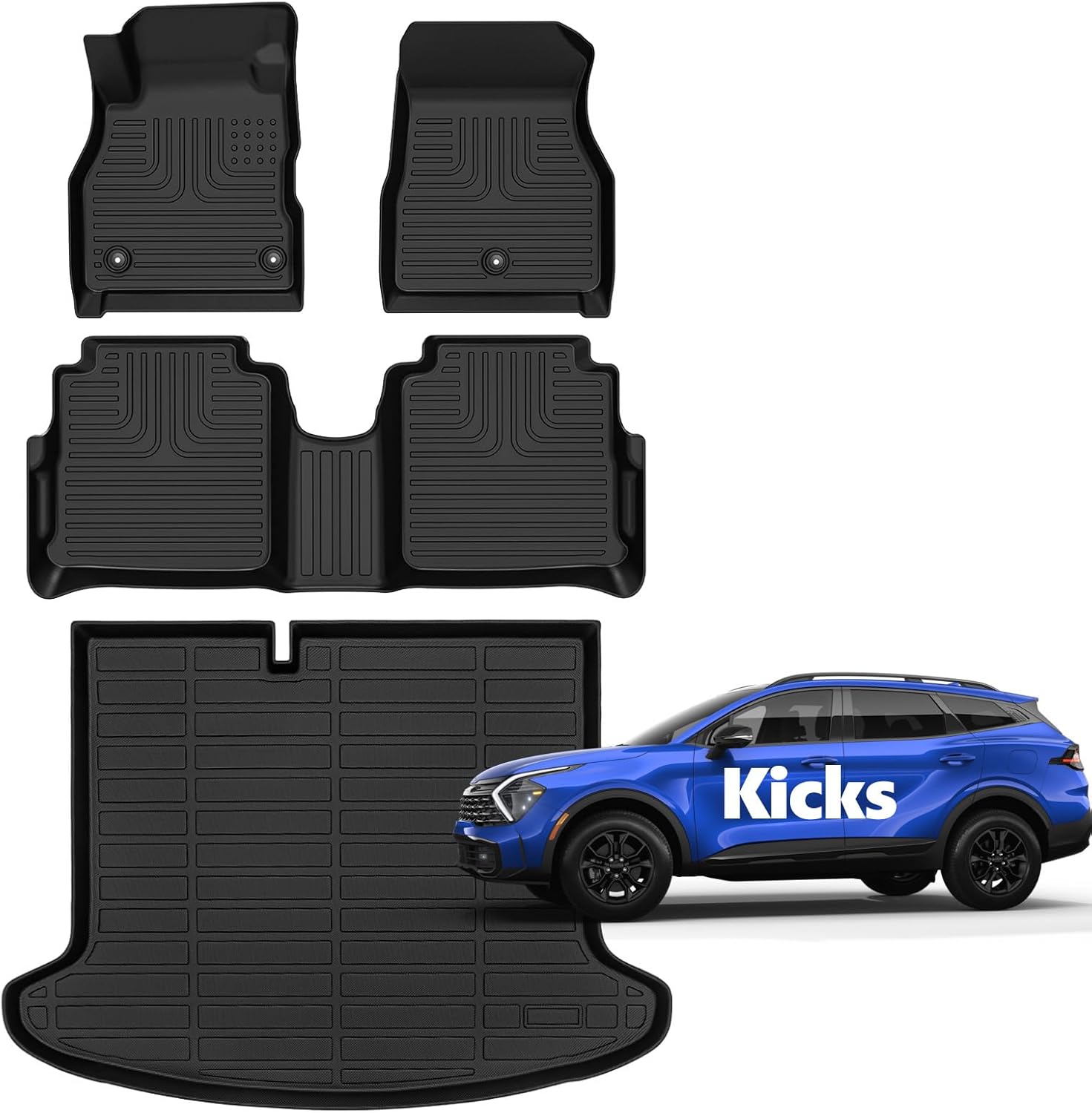 Custom Fit All Weather Floor Mats for Nissan Kicks 2018-2024