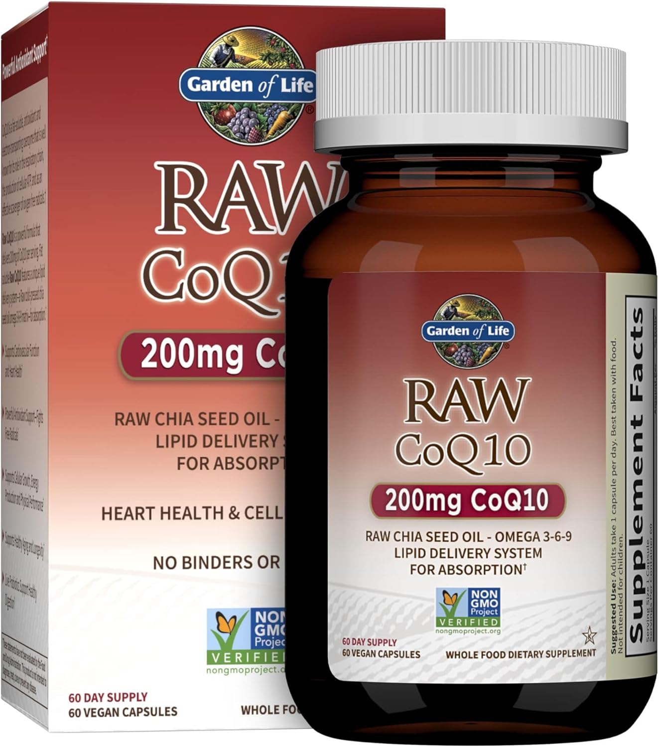CoQ10 200mg Supplement for Heart Health and Energy Support