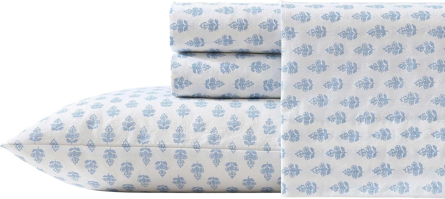 King Sheets Set - Lightweight Cotton Percale Bedding for Comfort