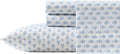 Queen Cotton Percale Bed Sheets - Crisp, Cooling Francesca Blue