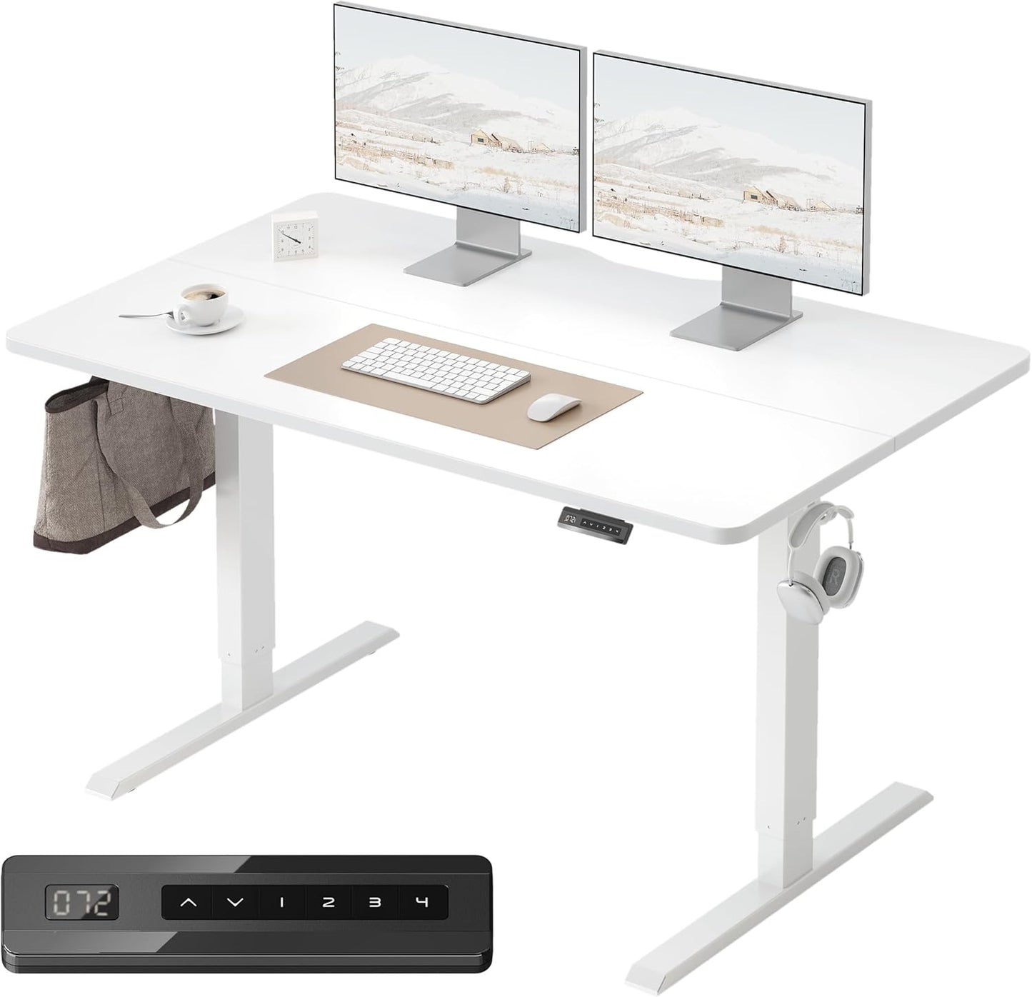 FEZIBO Standing Desk 55-60 Inches Electric Height Adjustable