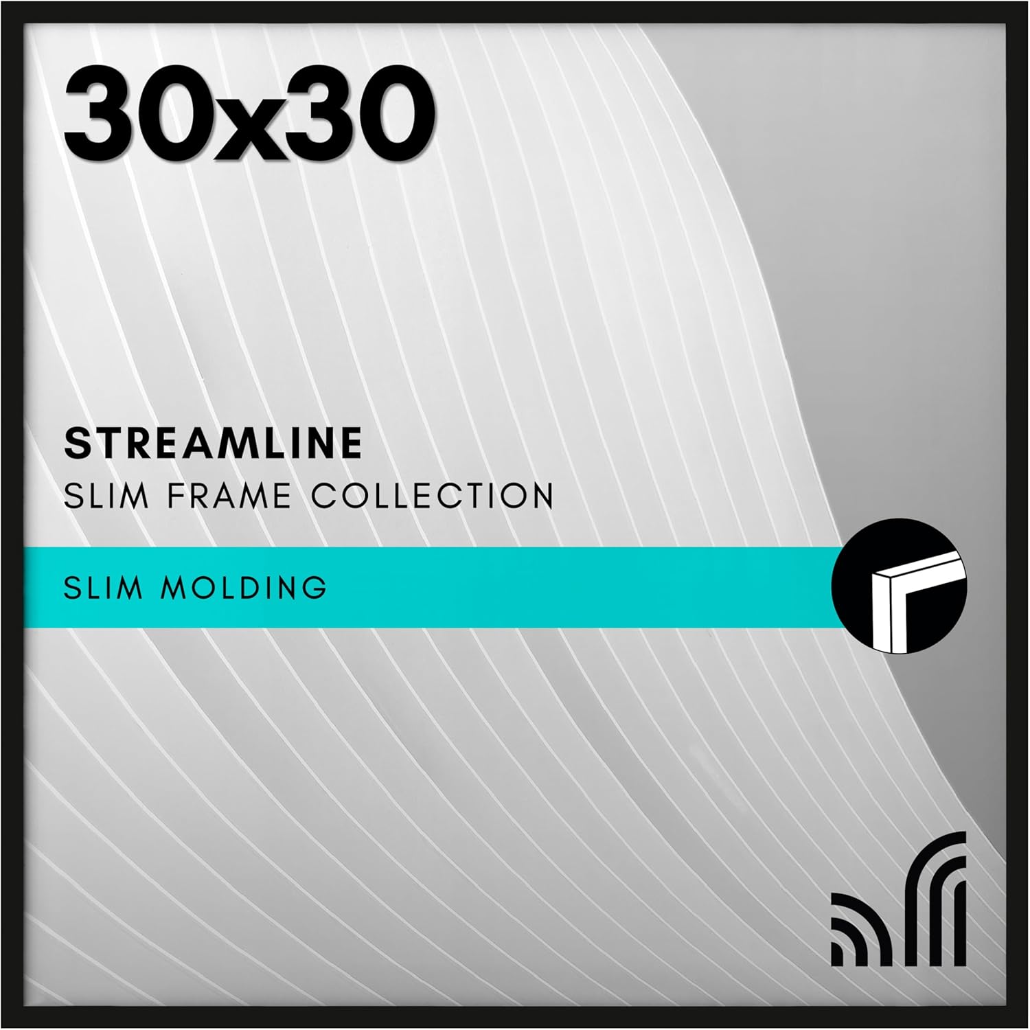 30x30 Picture Frame with Polished Plexiglass - Streamline Style
