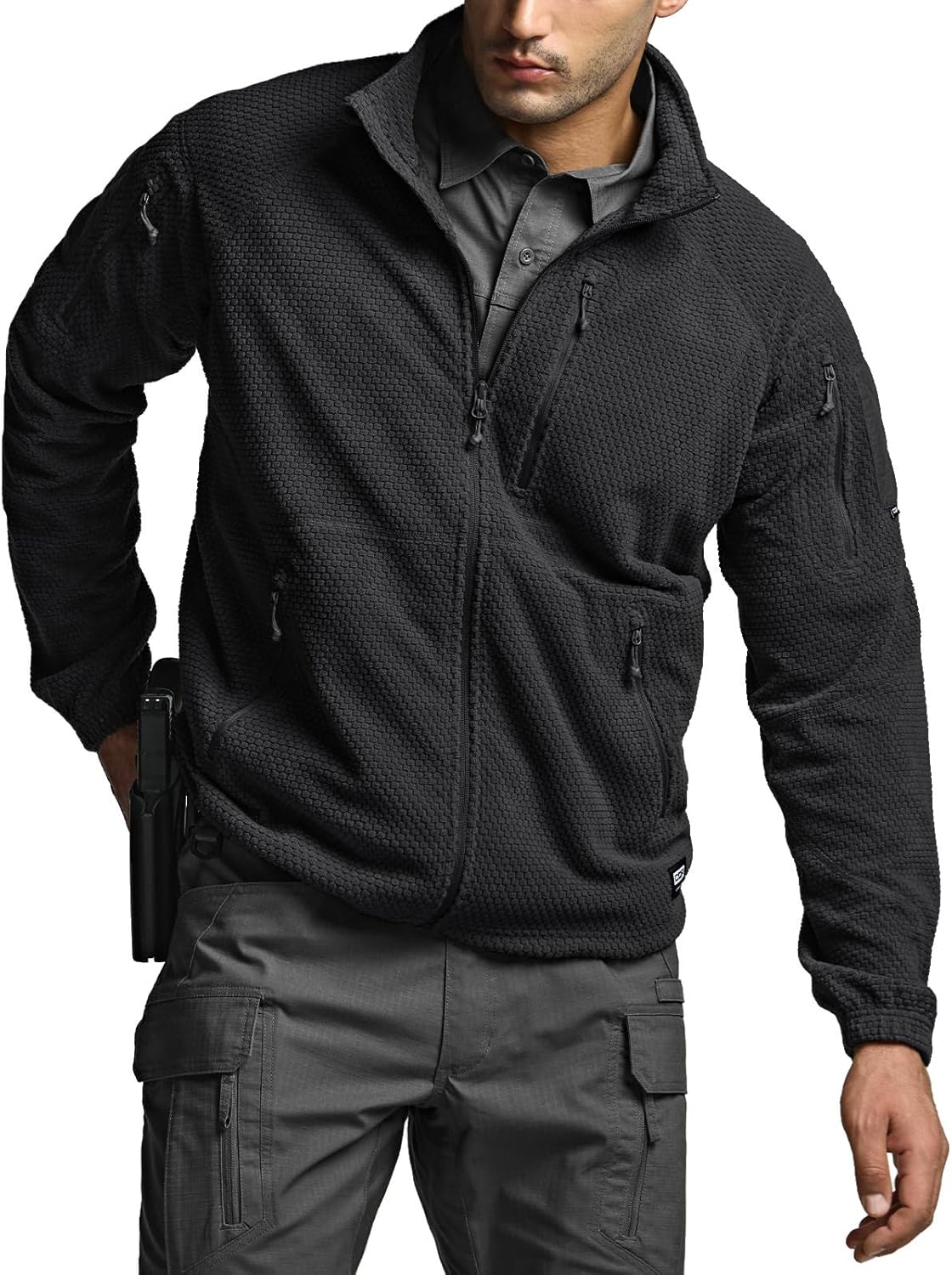CQR Men's Full-Zip Tactical Jacket for Cold Weather Comfort