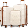 Luggage Sets 3 Piece Spinner Wheel Hardside Suitcase Set - Expandable