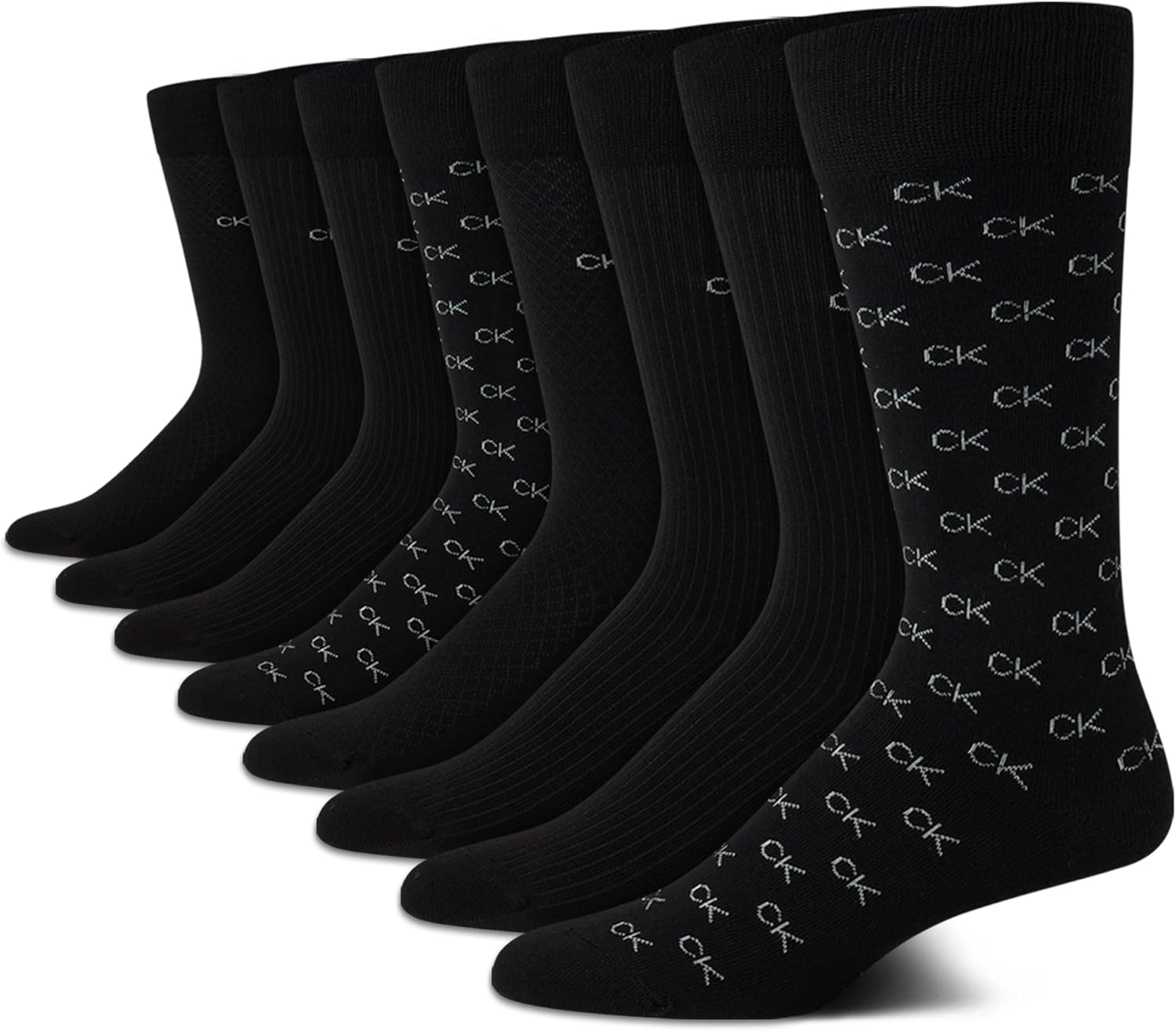 Calvin Klein Men's Dress Socks - 8 Pack Breathable Comfort