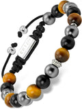 Triple Protection Bracelet for Men - Tiger Eye, Obsidian & Hematite
