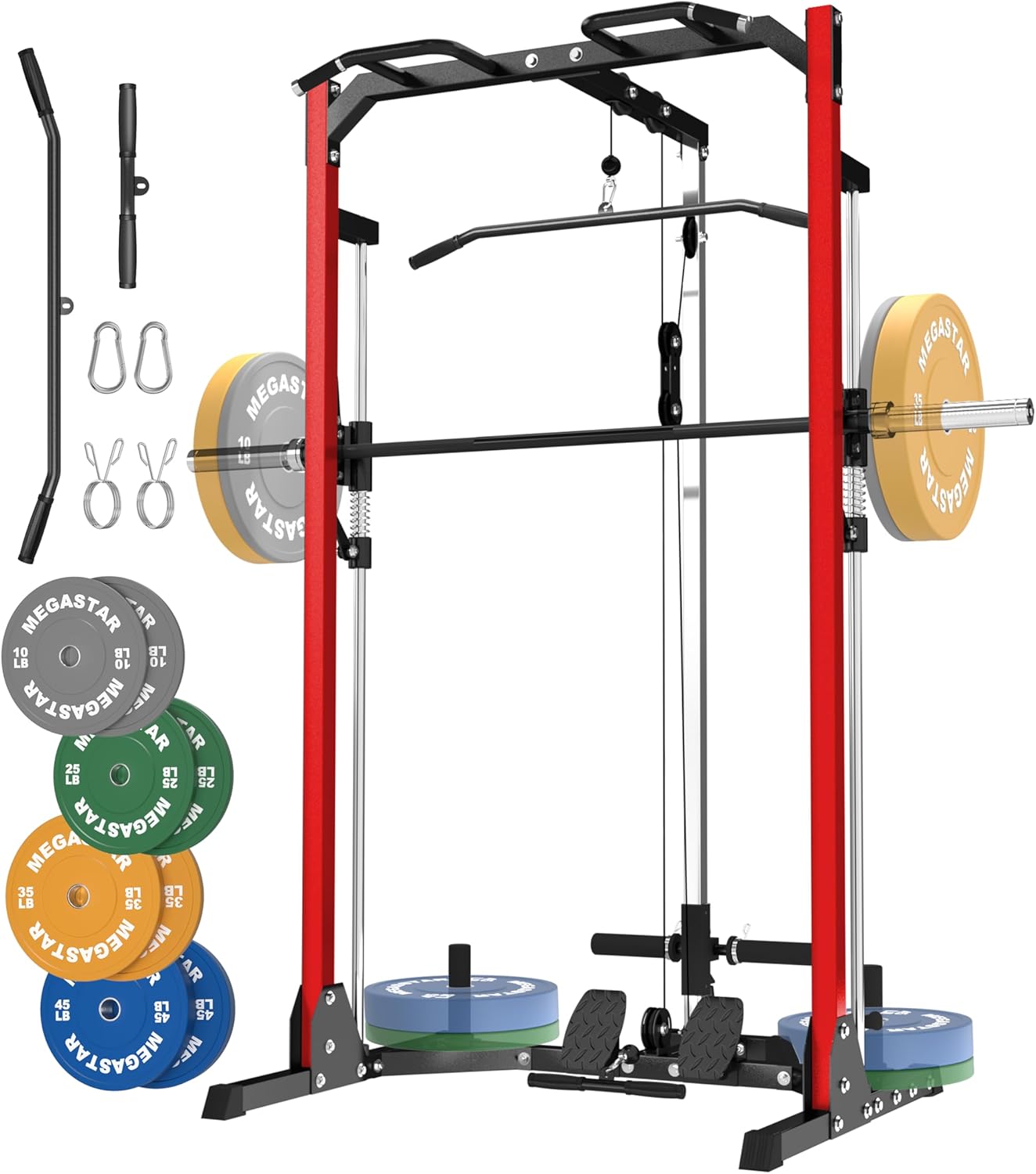 MEGASTAR Compact Smith Machine: 1500lb Capacity, Space-Saving Power Cage - P70