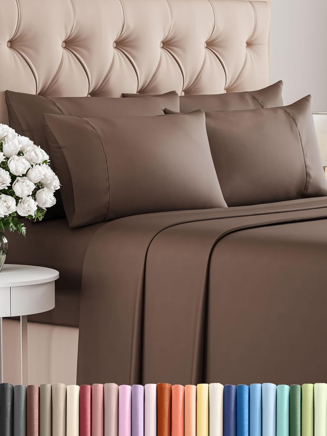 King 6 Piece Sheet Set - Ultra Soft Cooling Sheets for Comfort