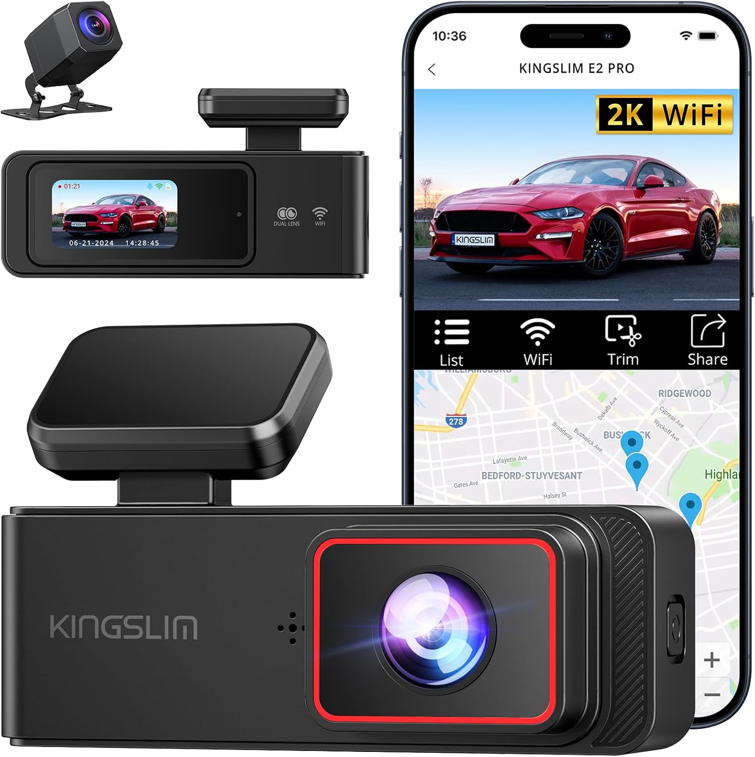 Maximize Safety with KINGSLIM Dual Dashcam