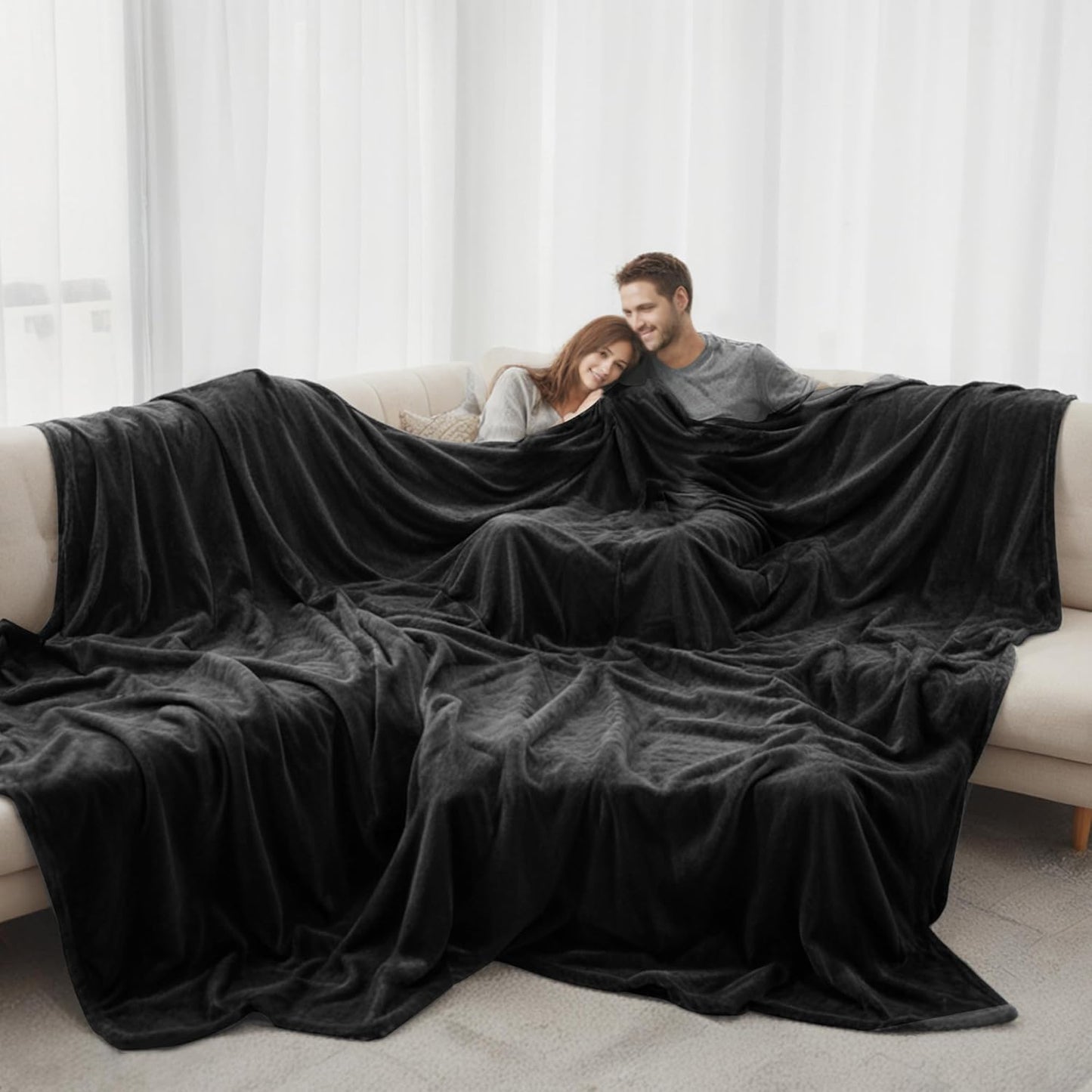LaSyL Oversized Blanket 120x120 Inches for Family Snuggles