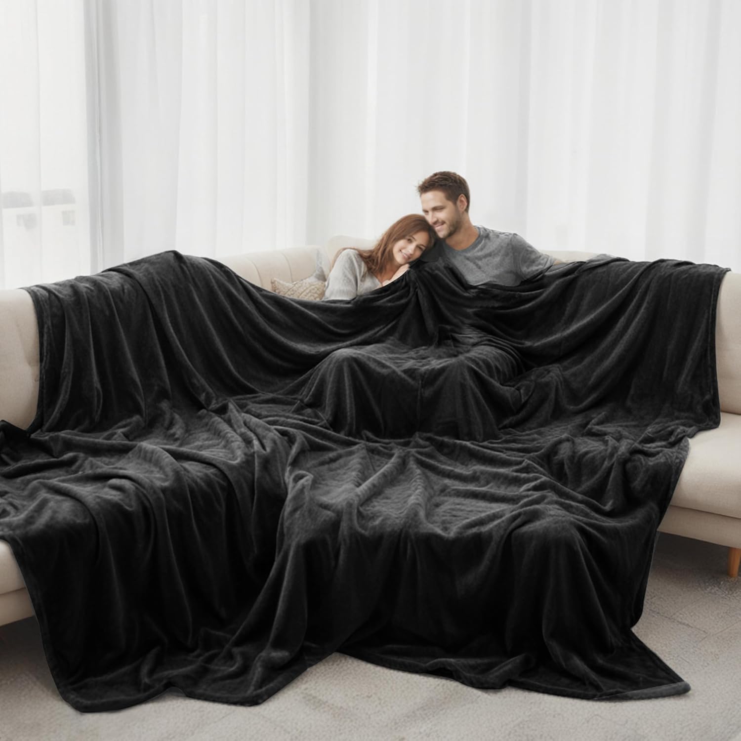LaSyL Oversized Blanket 120x120 Inches for Family Snuggles