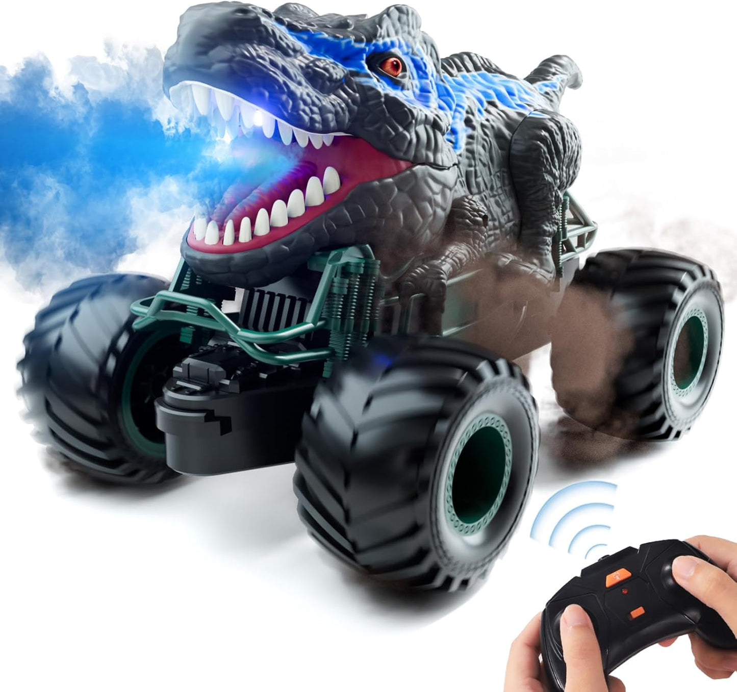 Zhanda Dinosaur RC Car: Light, Sound, Spray Fun!