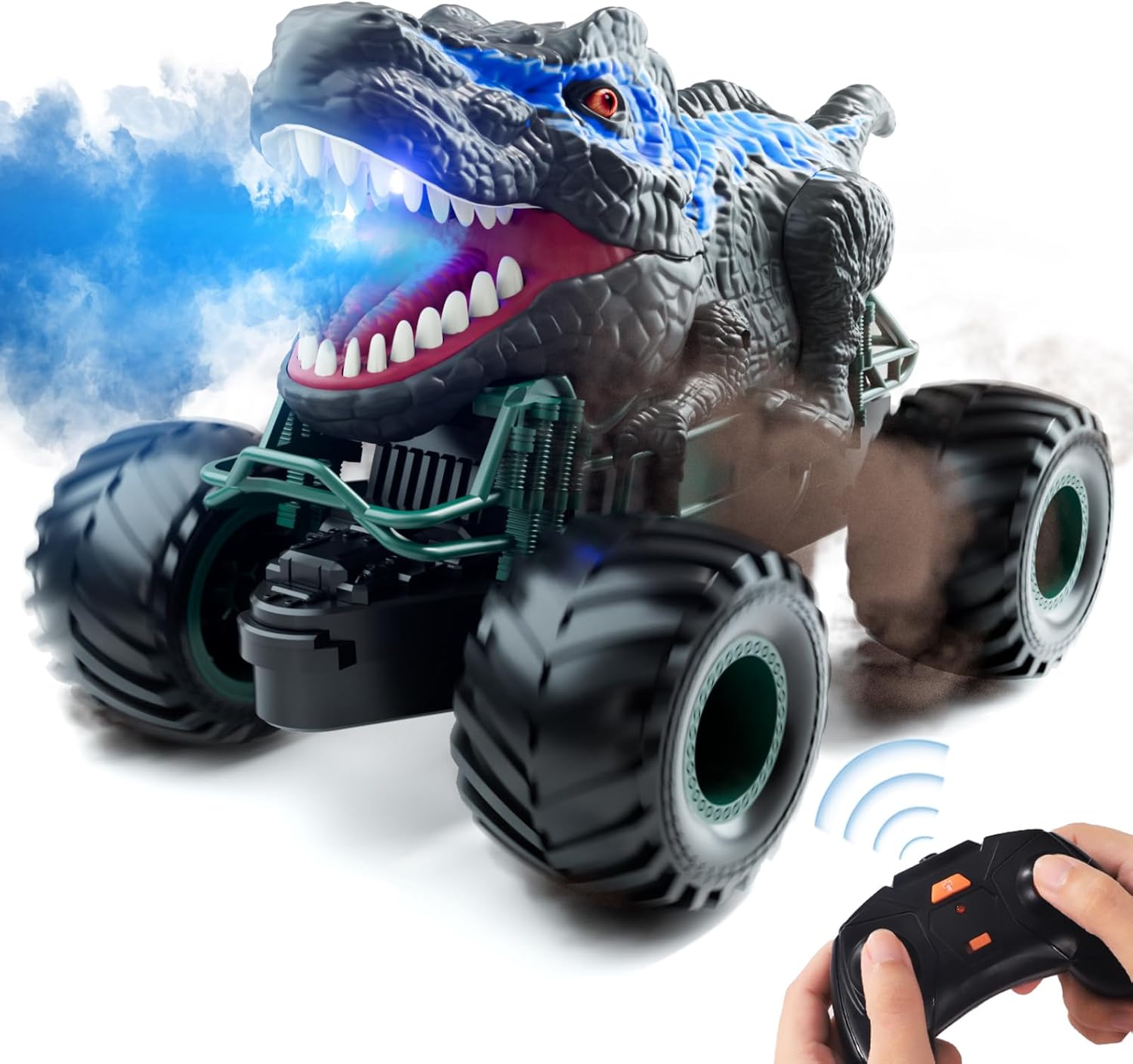 Zhanda Dinosaur RC Car: Light, Sound, Spray Fun!