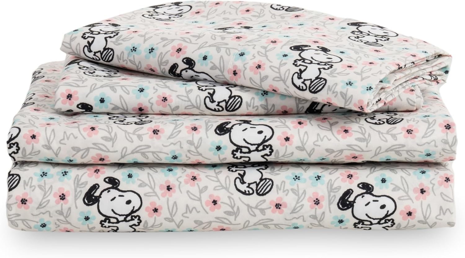 Peanuts Kids Sheet Set King Size with Snoopy Design for Comfort