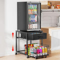 Housolution Mobile Mini Fridge Stand with Storage - Height Adjustable
