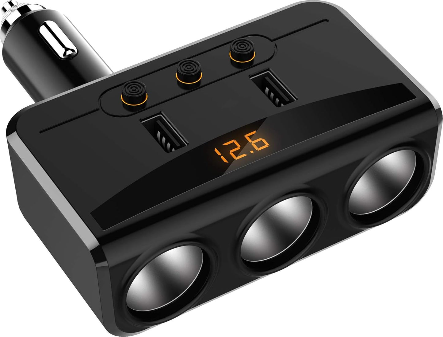 LIHAN 3-Socket Car Charger with USB Ports: Power Up on the Go!