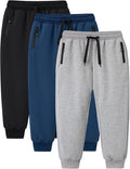 Gihuo Boys Sweatpants Athletic Joggers with Zipper Pocket - Warm