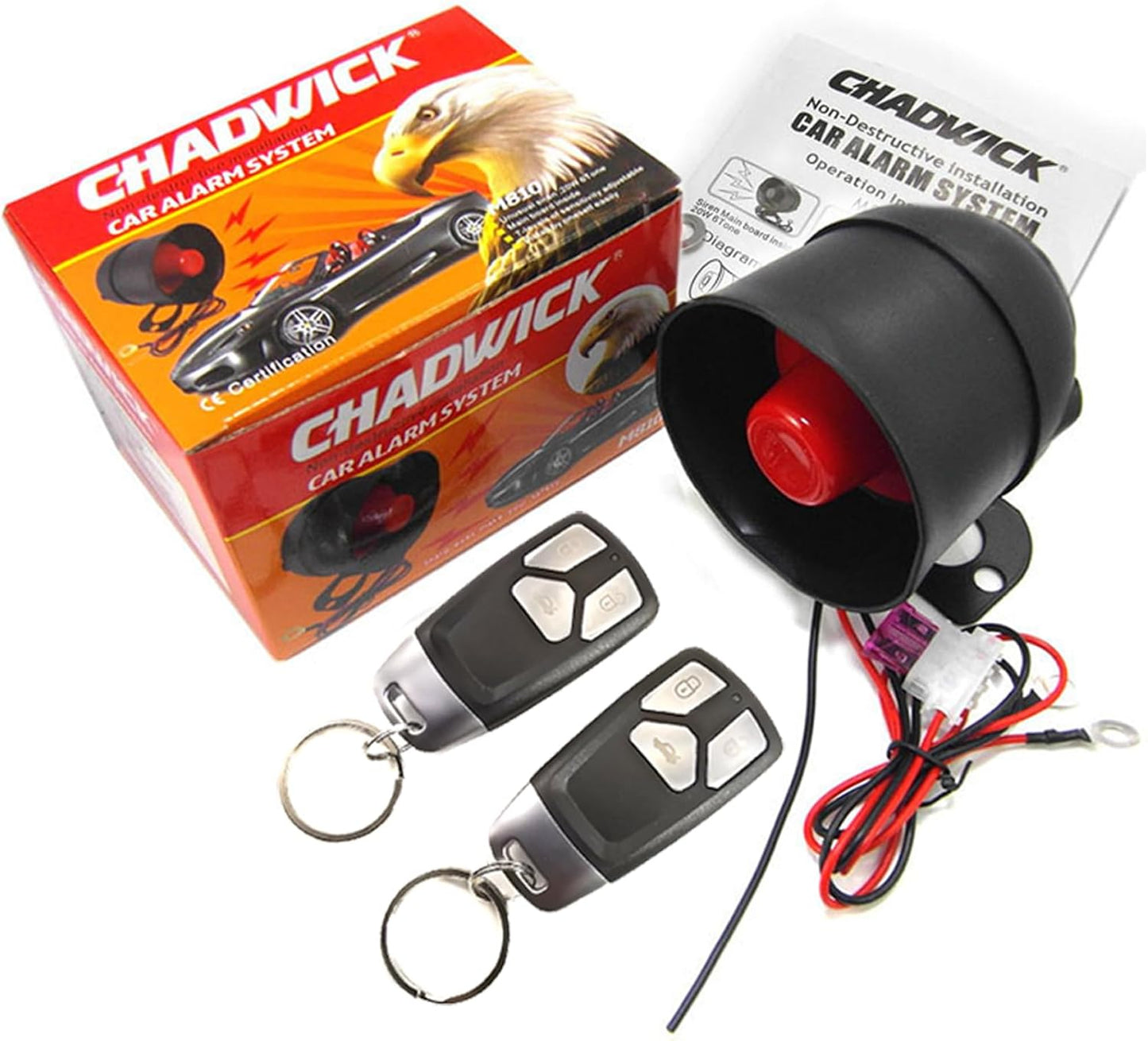 Car Horn Siren Alarm System with Remote Controls for Security