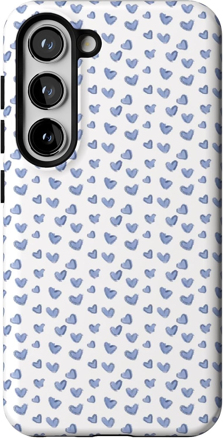 Casely Galaxy S23 Case Lovebug Blue Hearts Slim Design