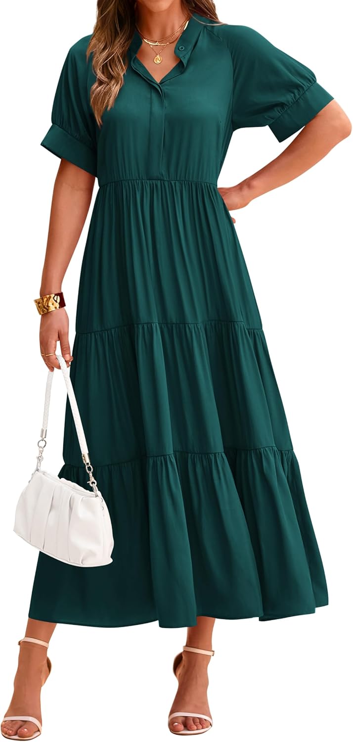 Dowerme Women's Summer Dresses 2025 Casual Short Sleeve Style