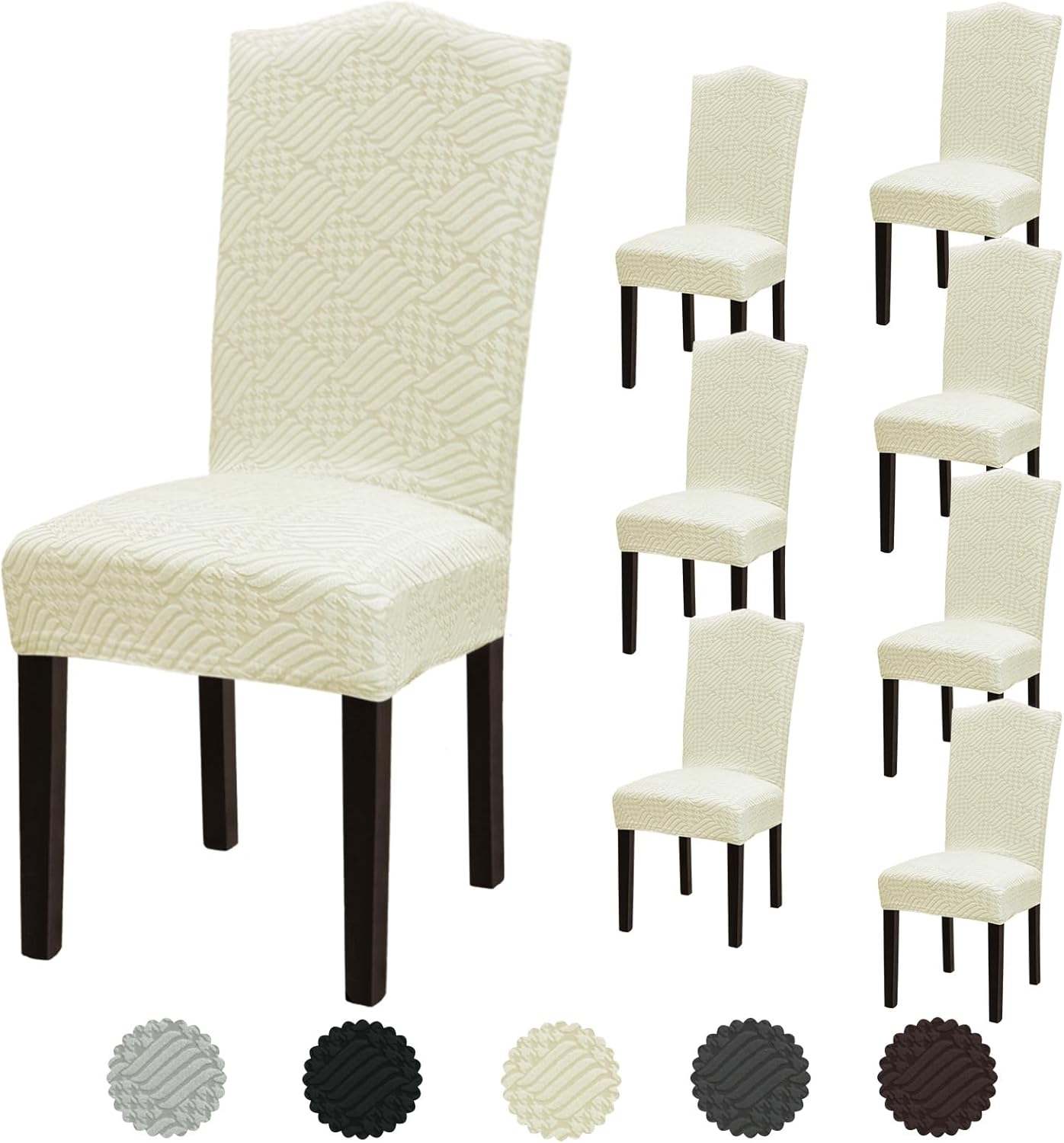 Stretch Dining Room Chair Covers Set of 8 for Stylish Protection