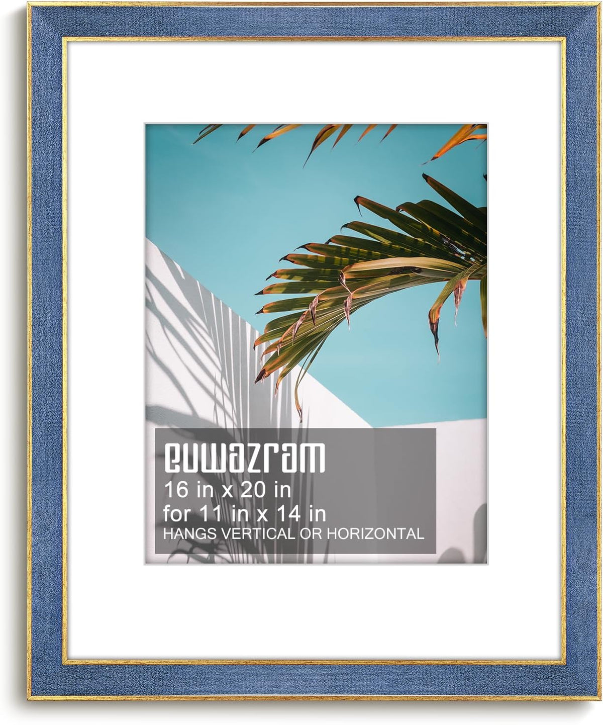 Serene Sky Blue Suede 16x20 Frame for Artwork and Photos