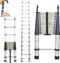 14.4 ft Aluminum Telescoping Ladder with Detachable Hook - Compact
