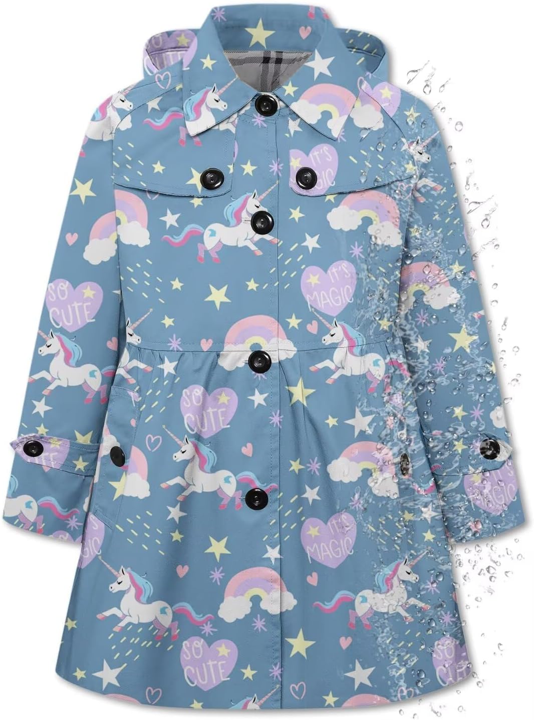 Lightweight Hooded Rain Jackets for Girls by Betusline - Stylish