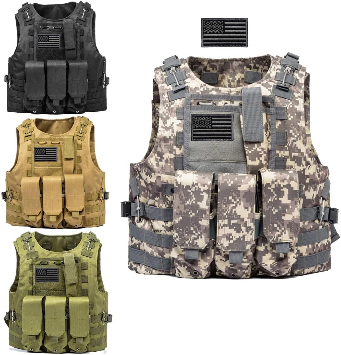 Adjustable Tactical Vest for Airsoft and Paintball Games
