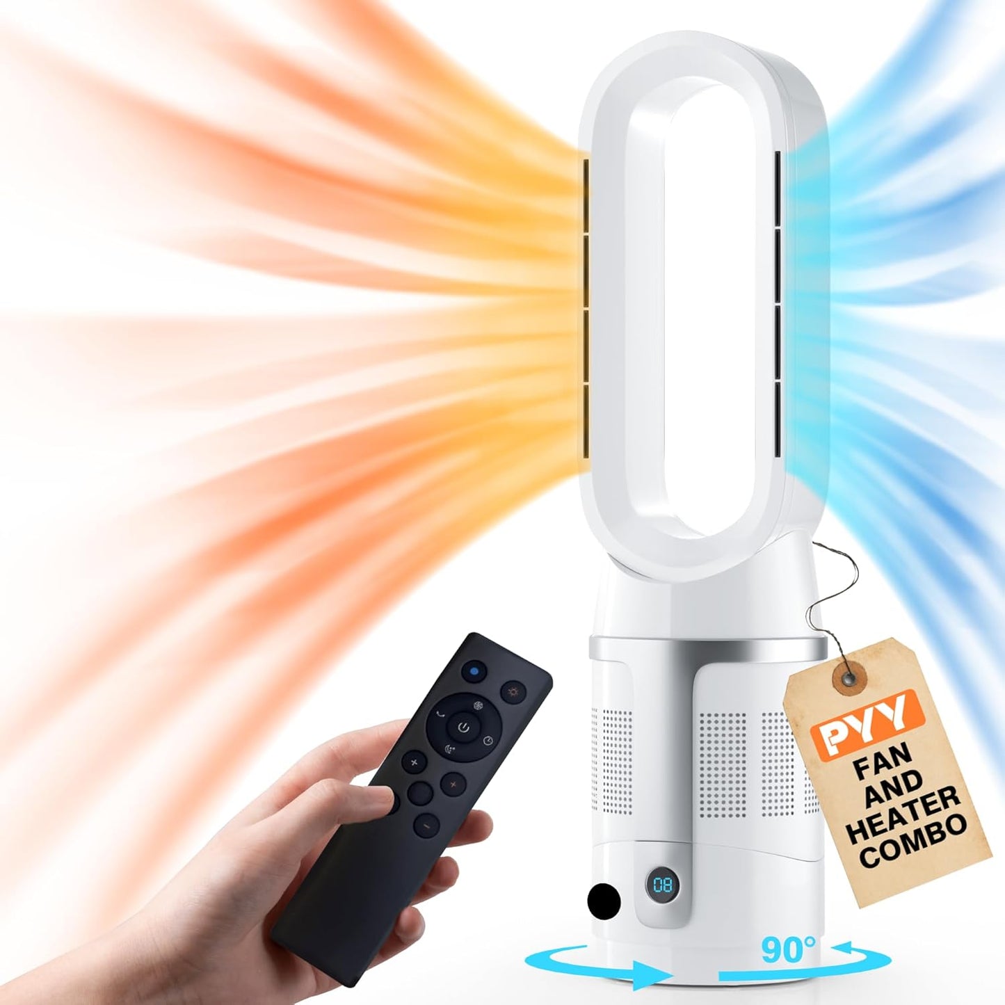 8 Speed Tower Heater-Fan Combo - All Season Comfort