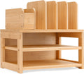 Homde 3-Tier Bamboo Desk Organizer - Adjustable Pen Holder