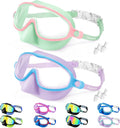 Vvinca Swim Goggles with Nose Cover for Kids - Wide View Anti-Fog