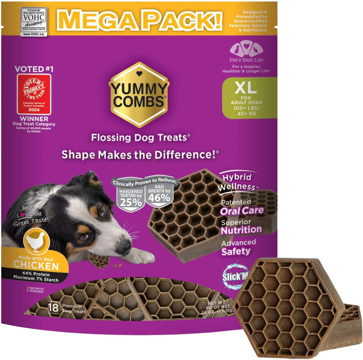 Dog Dental Treats for Extra Large Dogs with Chicken Protein