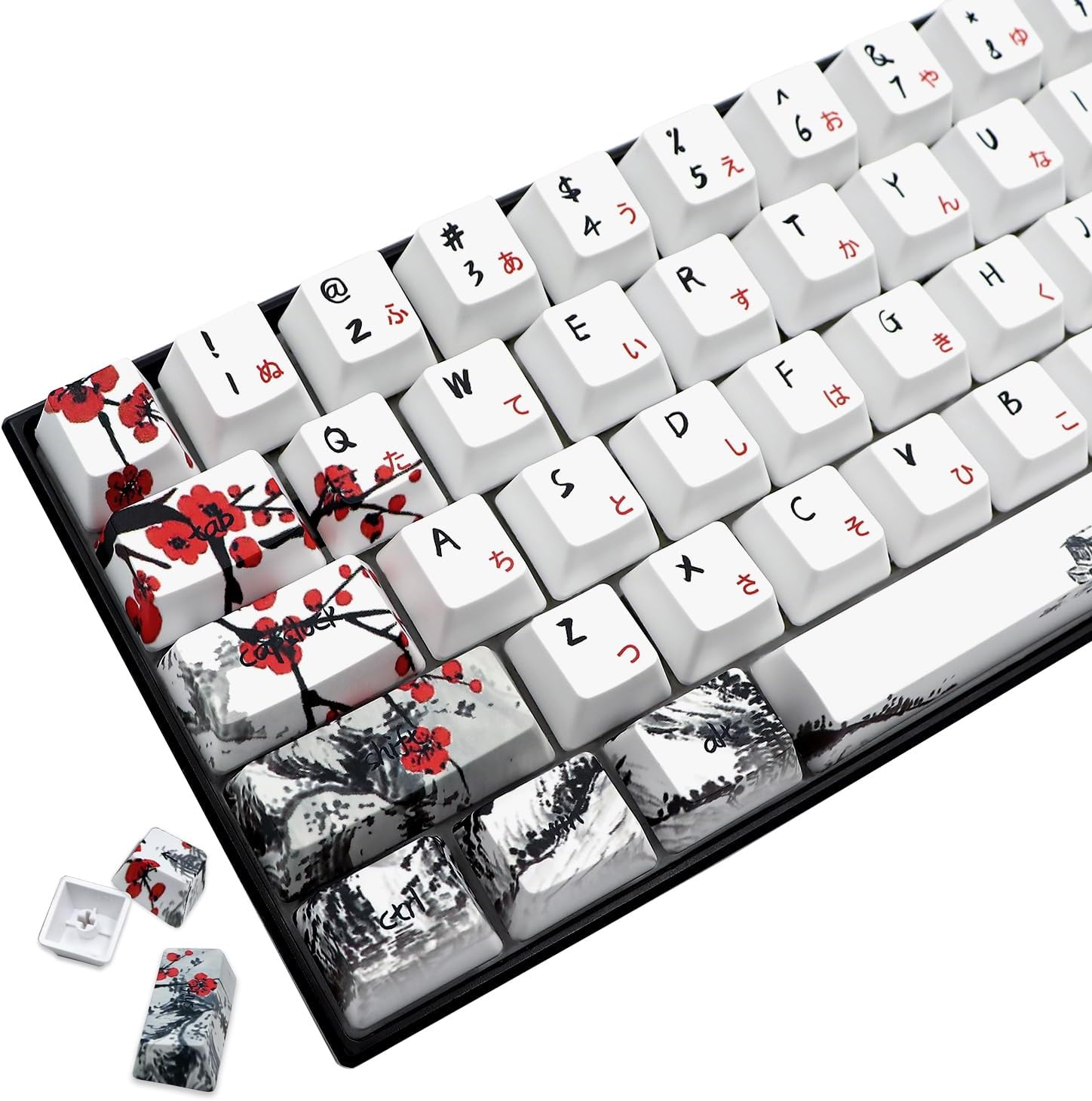 JSJT Keycaps 60 Percent Plum Blossom Set for Mechanical Keyboards