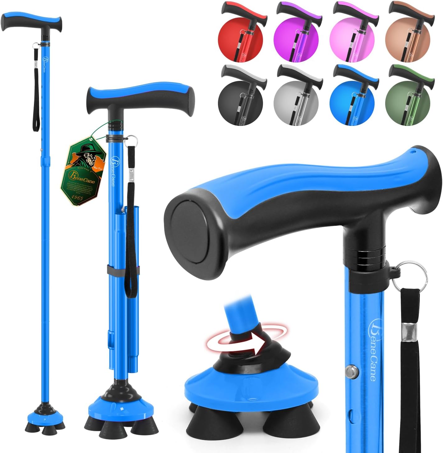 BeneCane Walking Cane for Seniors - Adjustable & Lightweight