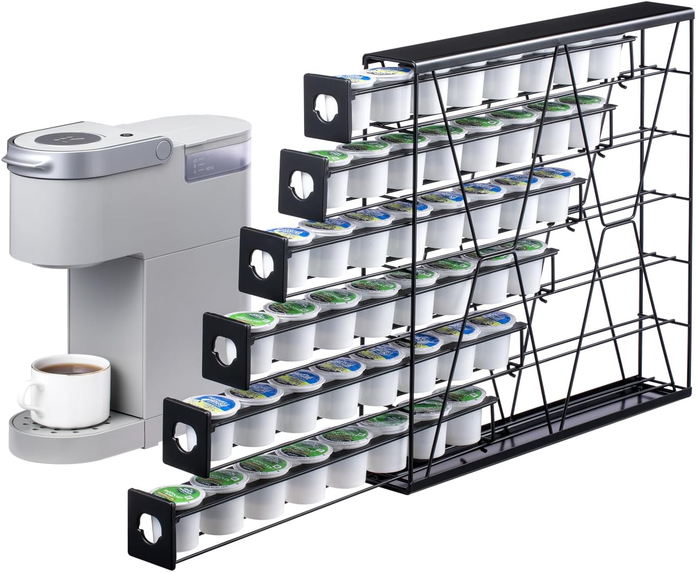 6-Tier Coffee Pod Holder for K Cup - Mega Capacity Metal Rack