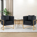 Newnno Black Velvet Accent Chairs Set - Luxe Comfort