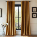 Gold Velvet Blackout Curtains Set - Luxe Darkening Drapes