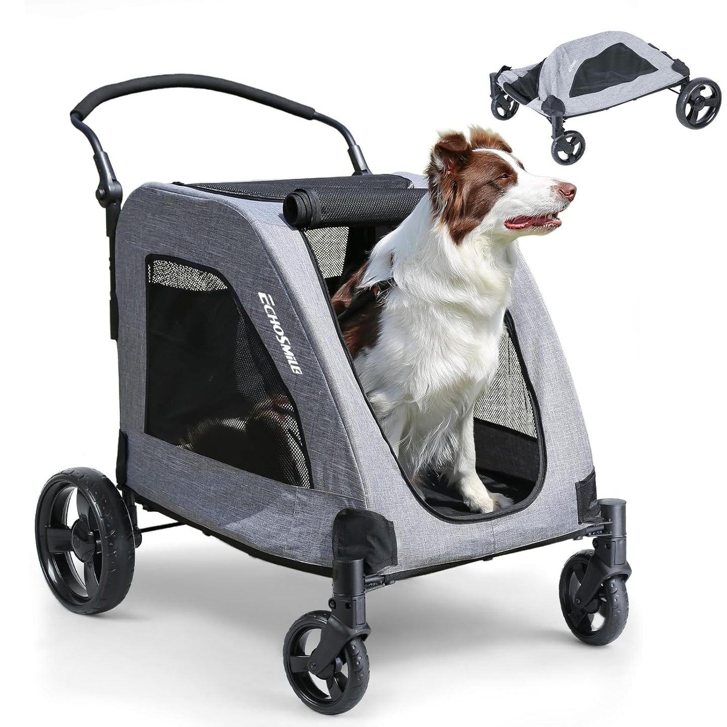 EchoSmile XL Extra Large Dog Stroller for Medium Dogs