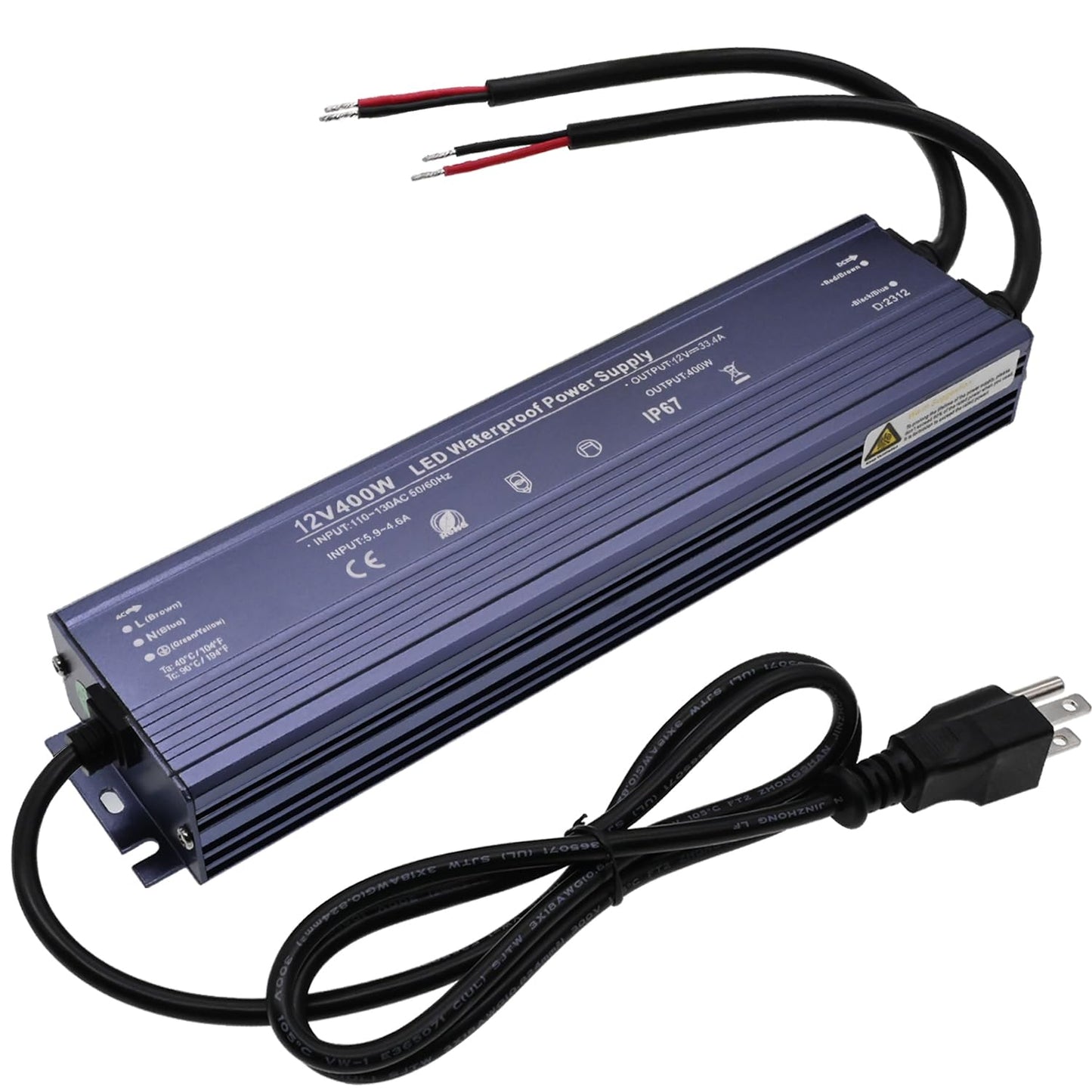 12V LED Power Supply 400W Waterproof Transformer Adapter