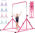Foldable Gymnastic Bar for Kids Ages 3-12 - Adjustable 9 Heights