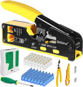 RJ45 Crimp Tool Kit with Pass Through Connectors - Crimper Kit28