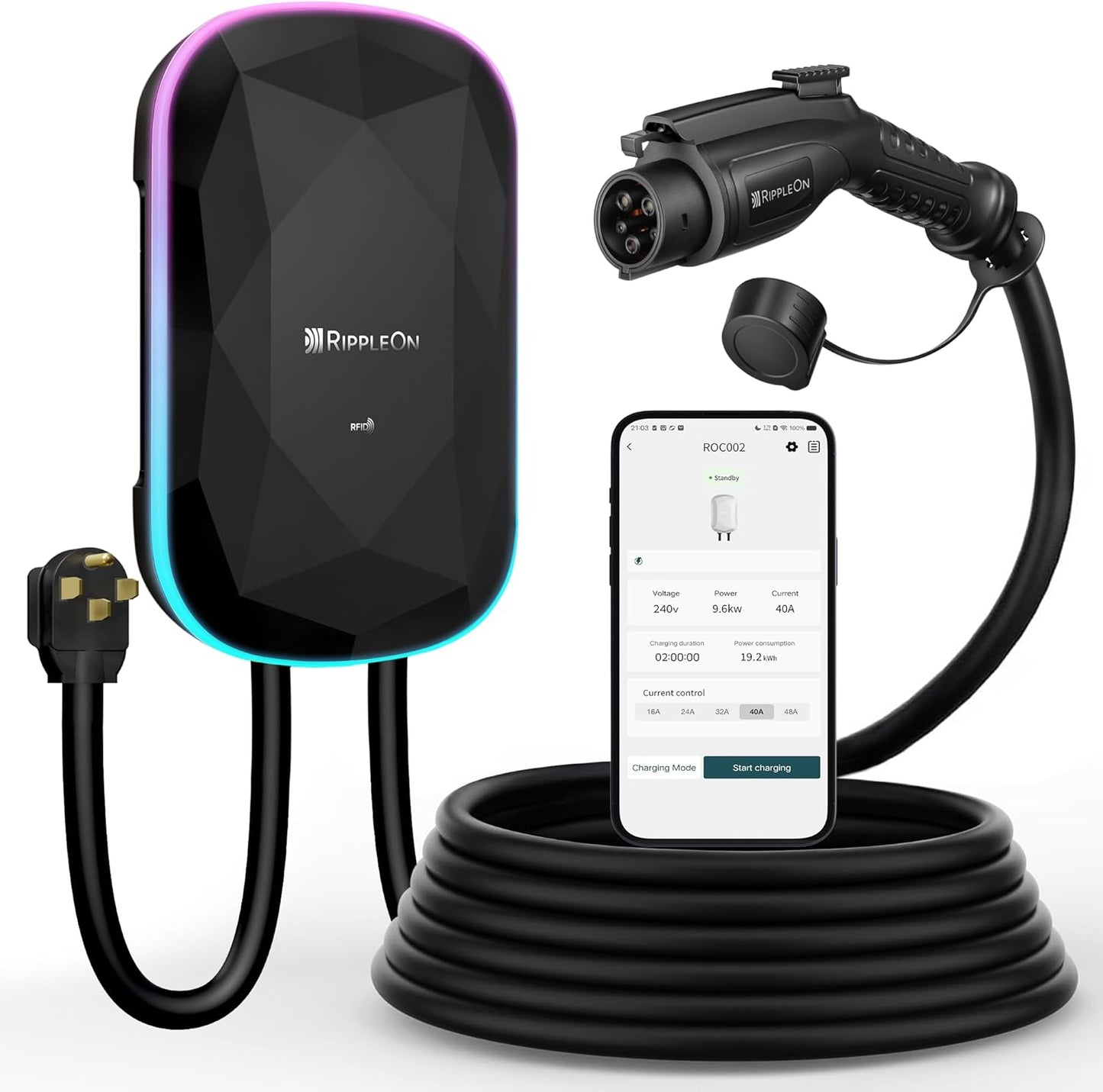 RIPPLEON 40A Smart WiFi EV Charger