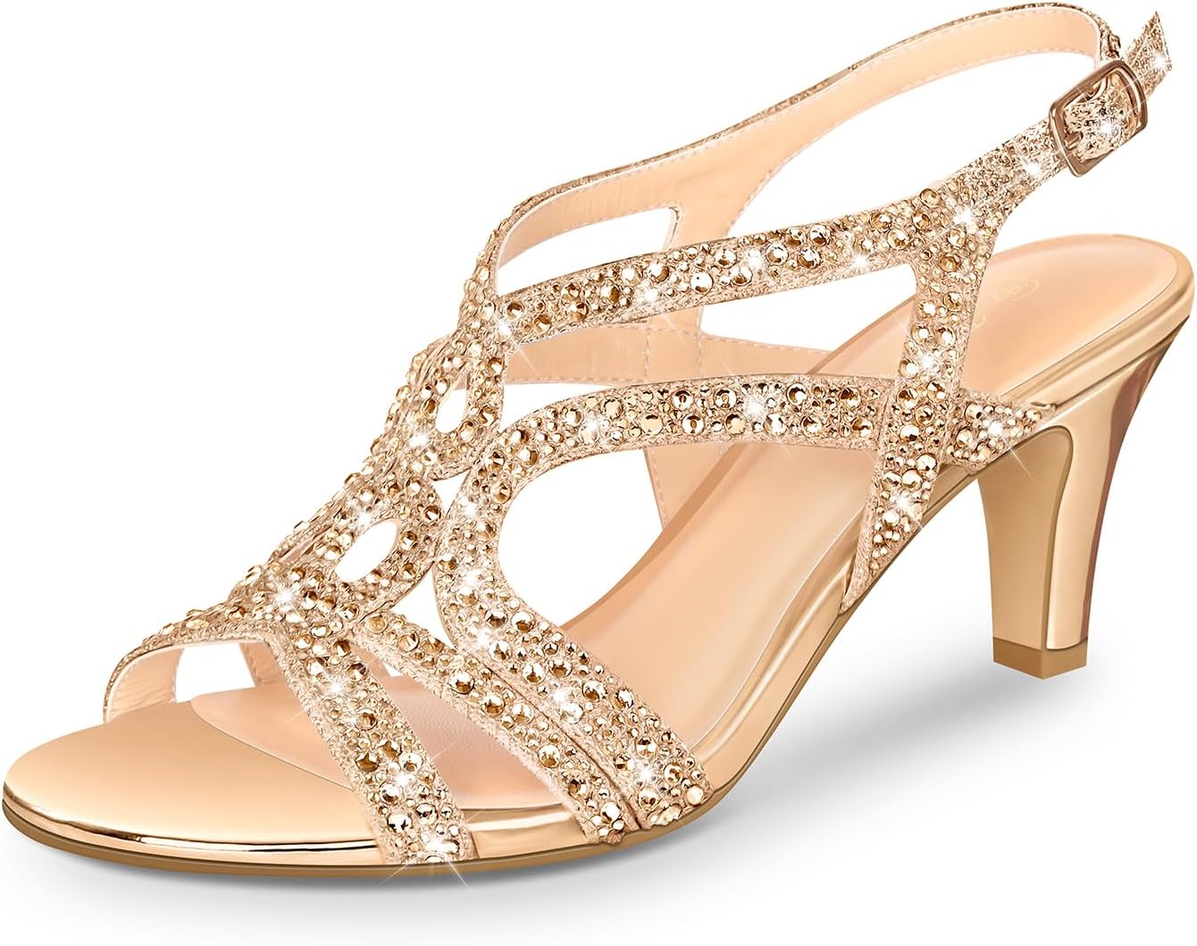 PIZZ ANNU Women's Amelia Heels Sandals for Party Wedding Events