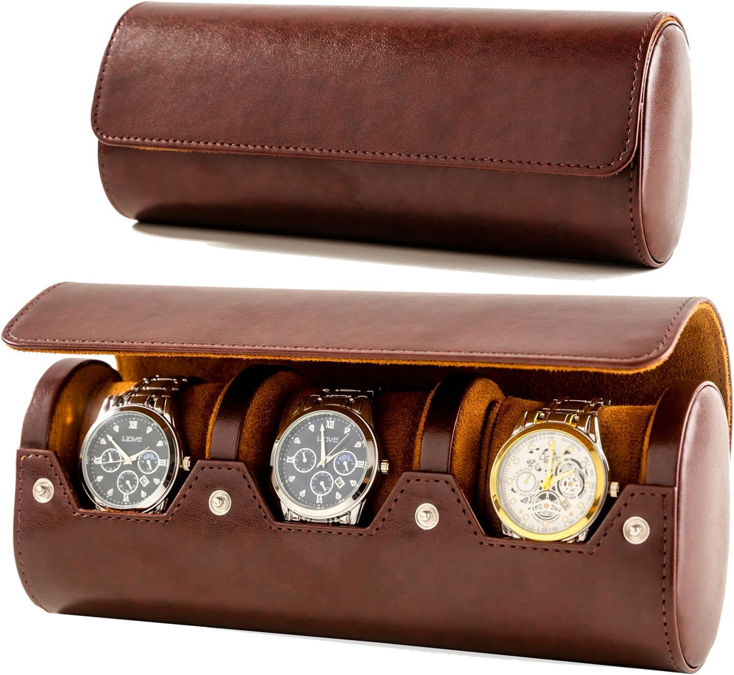 Premium Leather Watch Case - Ideal Travel Organizer