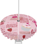 Waterproof Valentine's Day Tablecloth - Retro Love Heart Design
