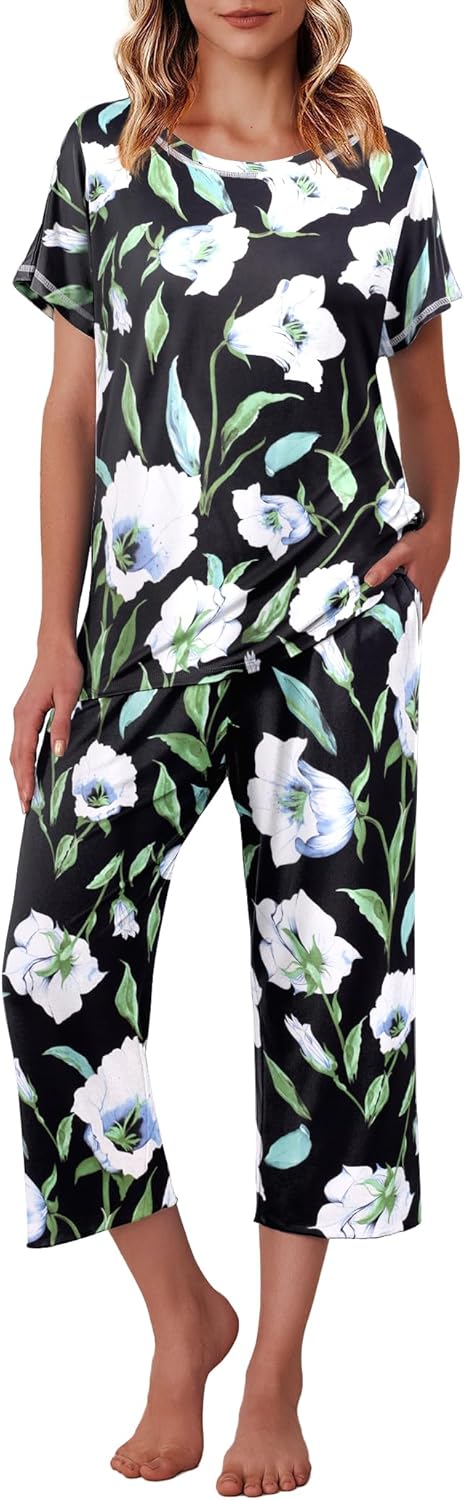 Ekouaer Women's Capri Pajama Sets for Comfort and Style