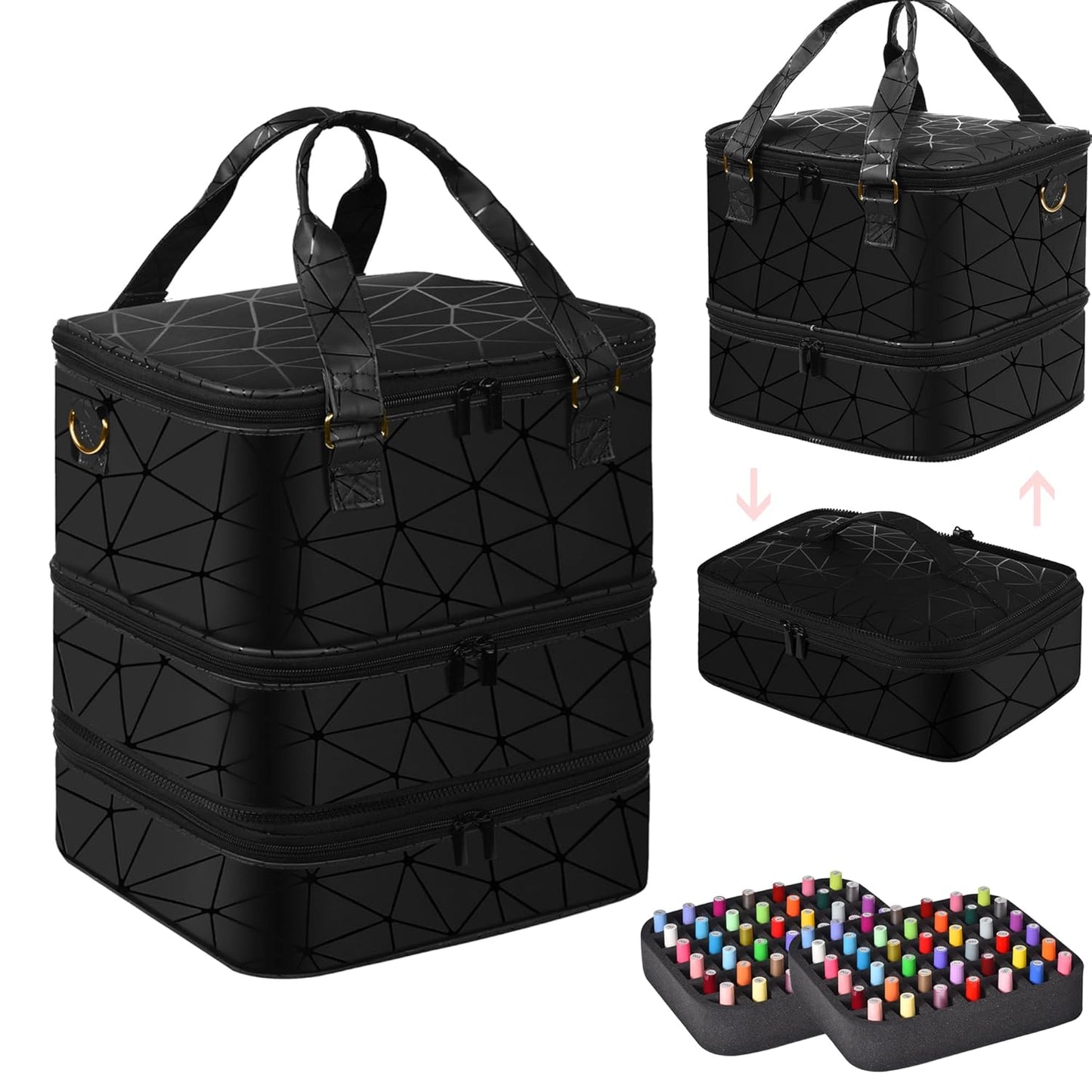 Large Nail Polish Organizer Case for 84+ Bottles and Lamp