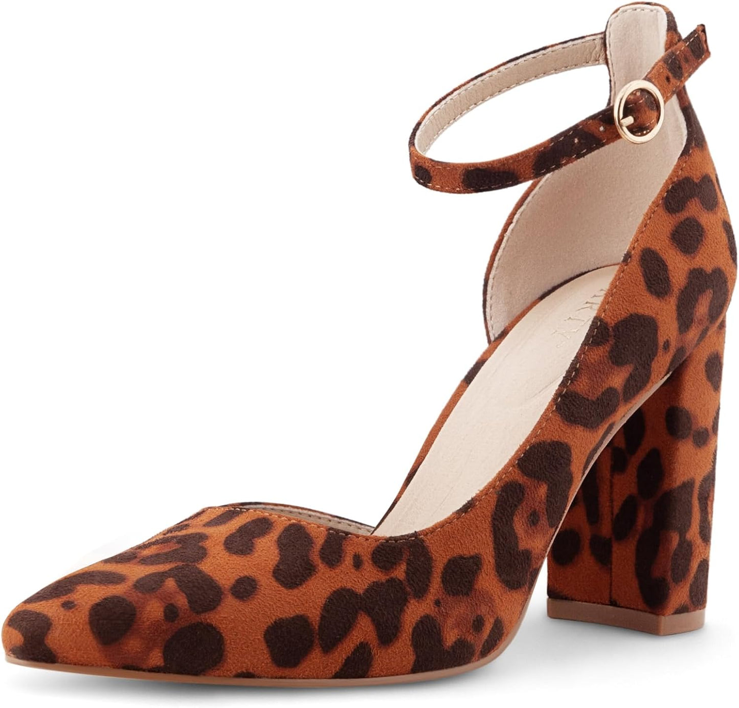 Women's Closed Toe Pumps with 3-Inch Chunky Heels for Elegance