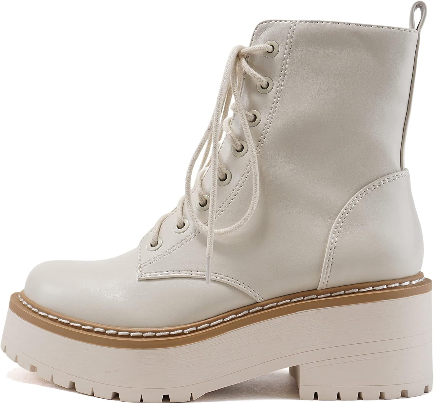 Soda FLING Women Chunky Lug Sole Lace up Combat Ankle Boot